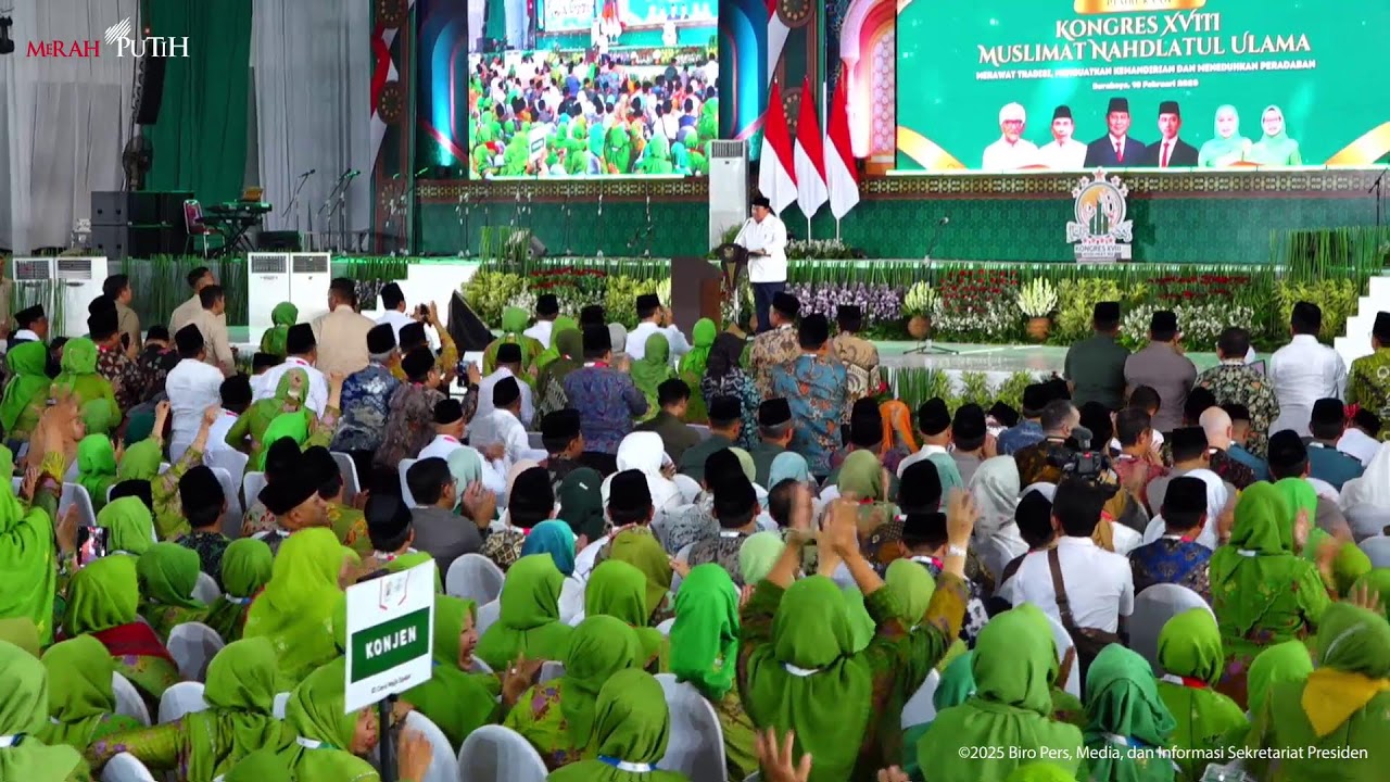 LIVE: Presiden Prabowo Buka Kongres XVIII Muslimat Nahdlatul Ulama, Surabaya, 10 Februari 2025