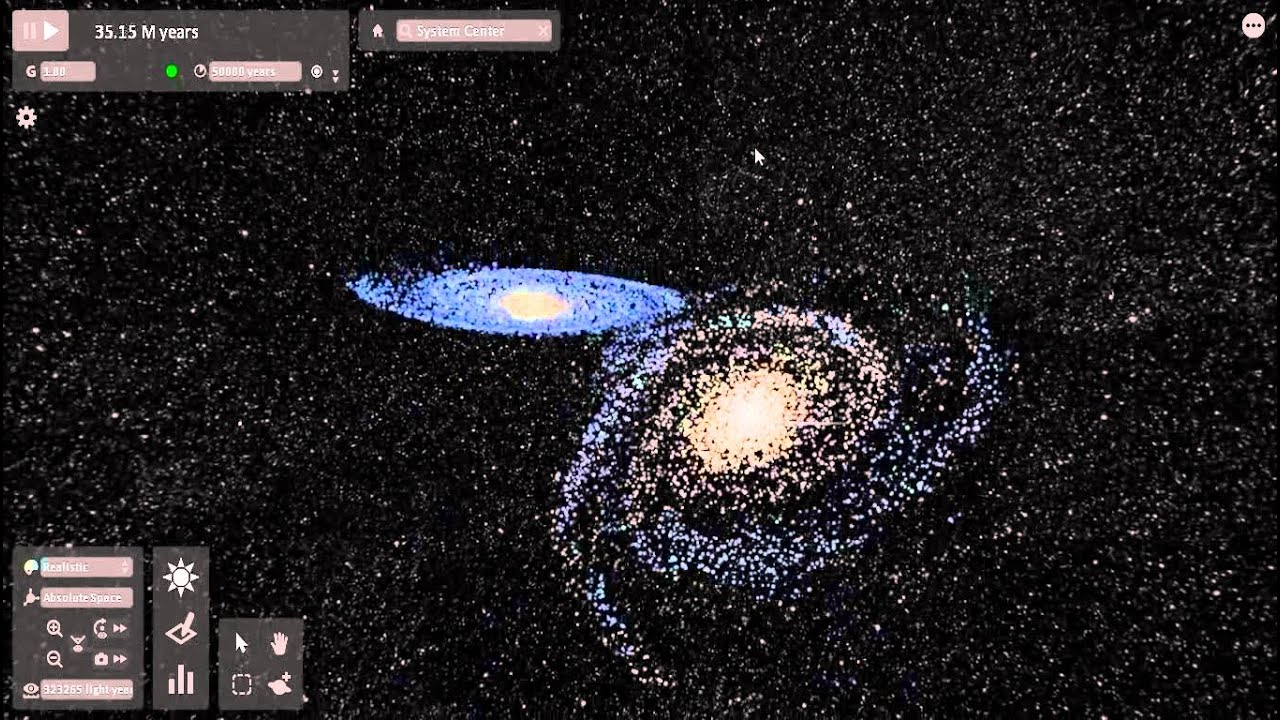 Universe Simulation - Milky Way Collides With The Andromeda Galaxy