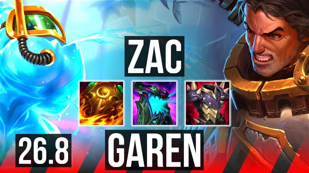 ZAC vs GAREN (TOP) | Good KDA: 9/1/6 | KR Diamond | 26.8