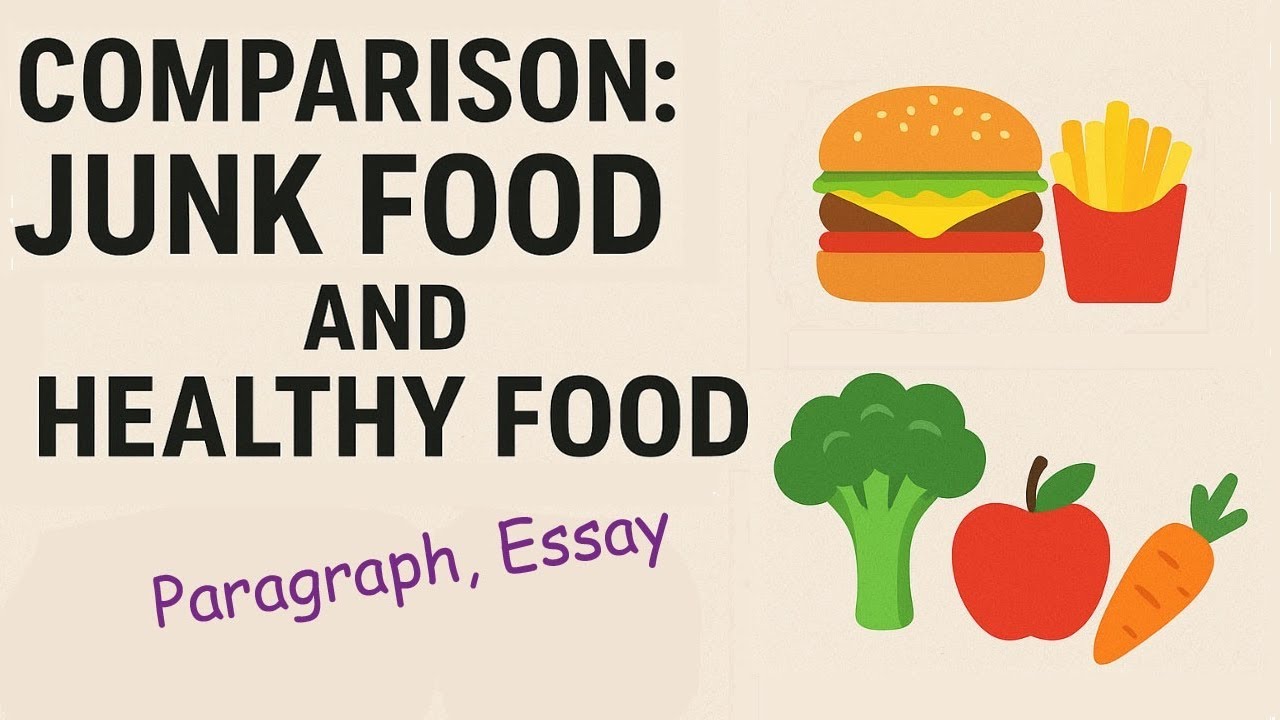 Comparison: Junk Food and Healthy Food   (Paragraph, Essay)