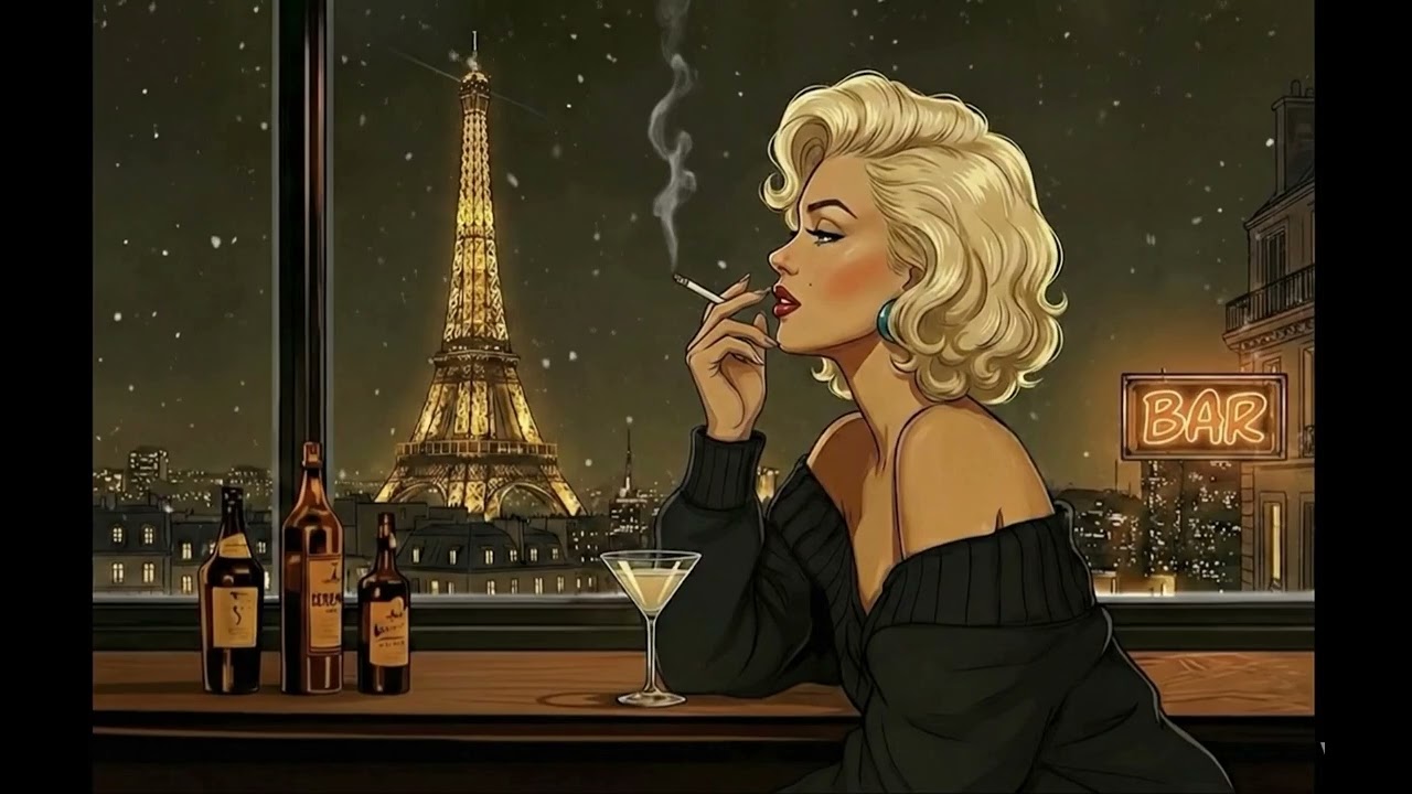 Midnight in Paris 🍸Old French Jazz & Rain Ambience - 