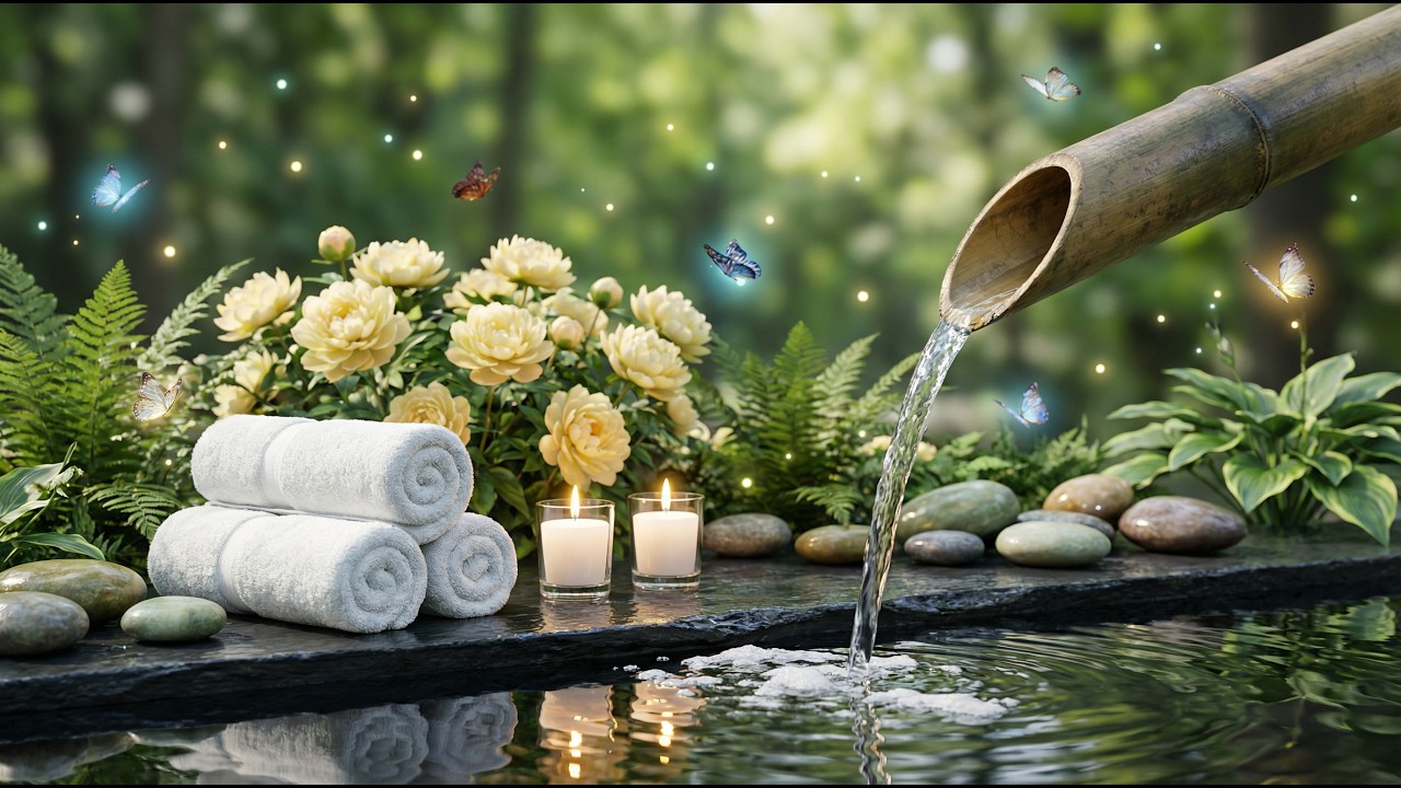 Relaxing Spa Music with Bamboo Water Sounds | Peaceful Nature Ambience for Meditation, Calming Music
