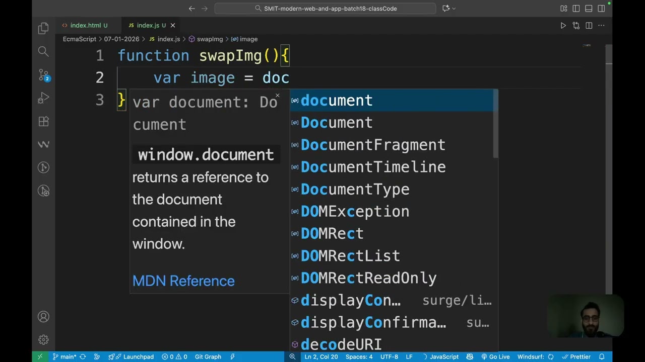 JavaScript | Target images Link with Events | Class 15 | SMIT Modern Web Dev 18