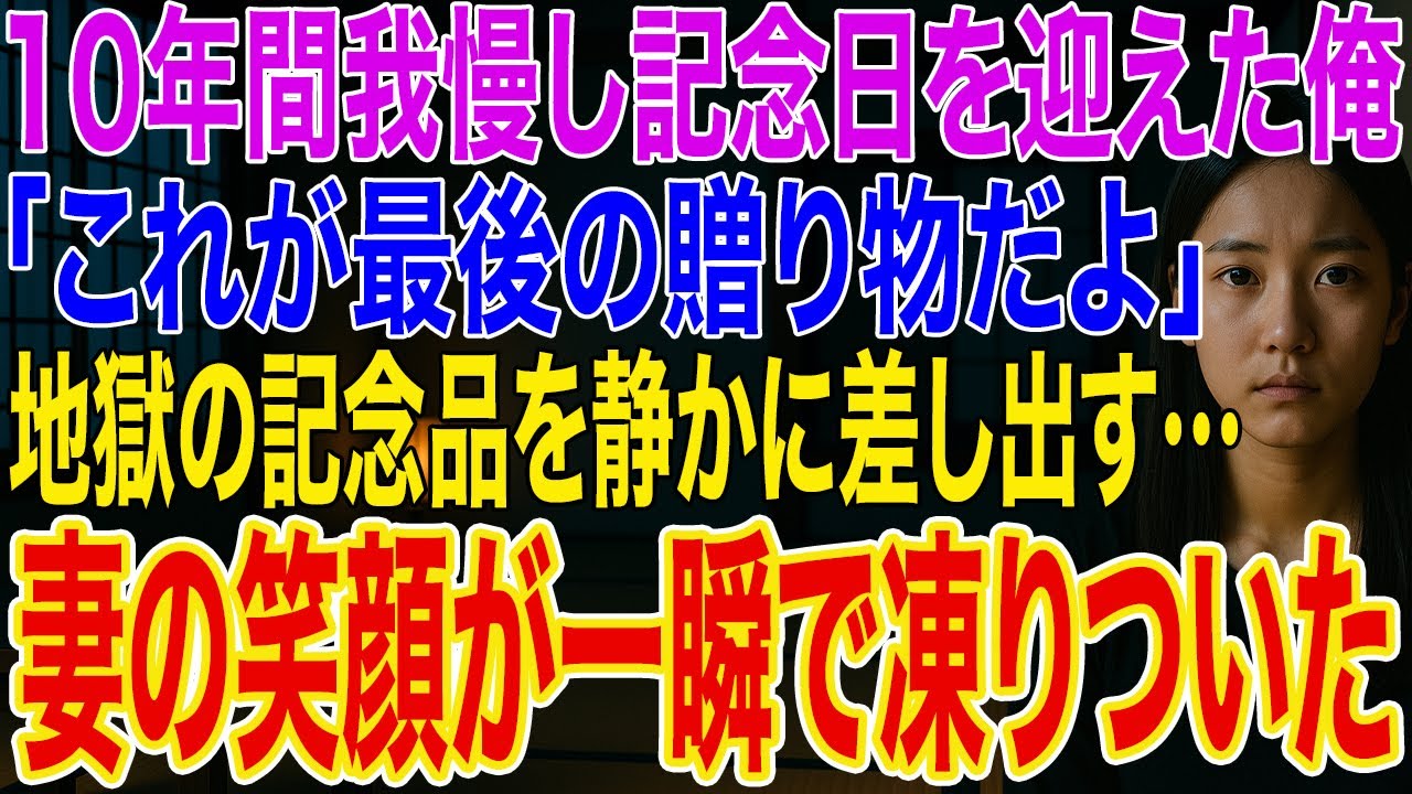 【修羅場】妻の裏切りを知りながら子供の為に10年間我慢した俺は…記念日当日「これが最後の贈り物だよ」妻「え？これって…」→地獄の記念品を手渡した結果、妻の笑顔が凍りついた...