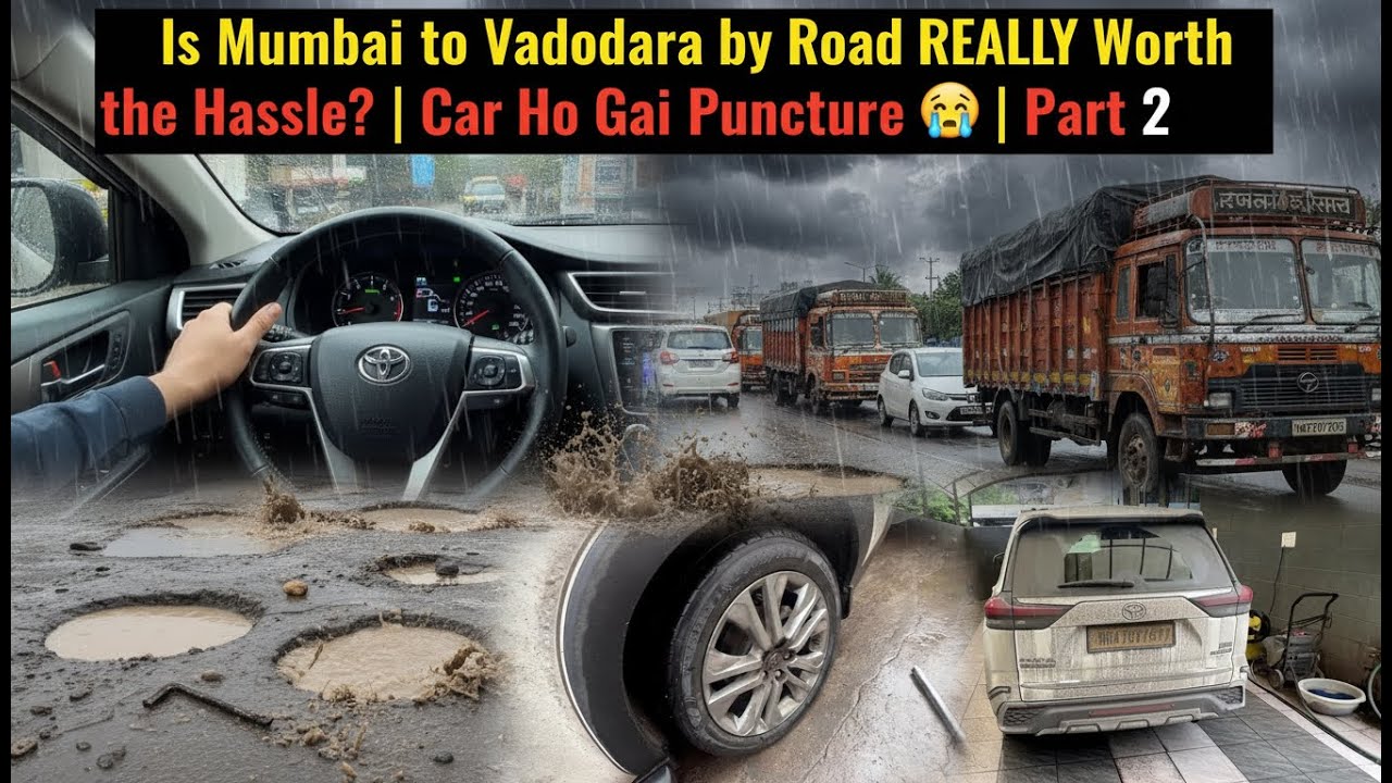 Is Mumbai to Vadodara Road Trip Worth the Hassle? | NH 48 Drive & Car Puncture Story | Part 2