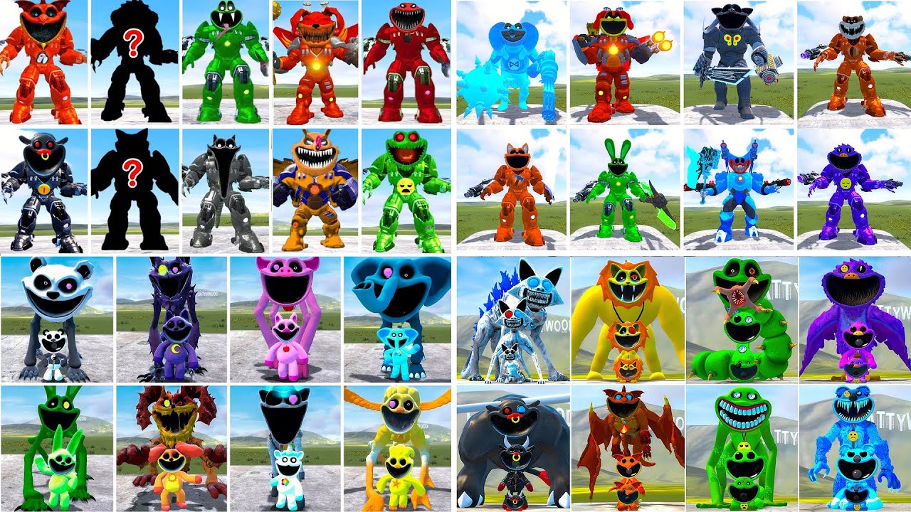 ALL MECHA TITAN SMILING CRITTERS FAMILY FORGOTTEN VS ALL POPPY PLAYTIME CHAPTER 4 In Garry's Mod