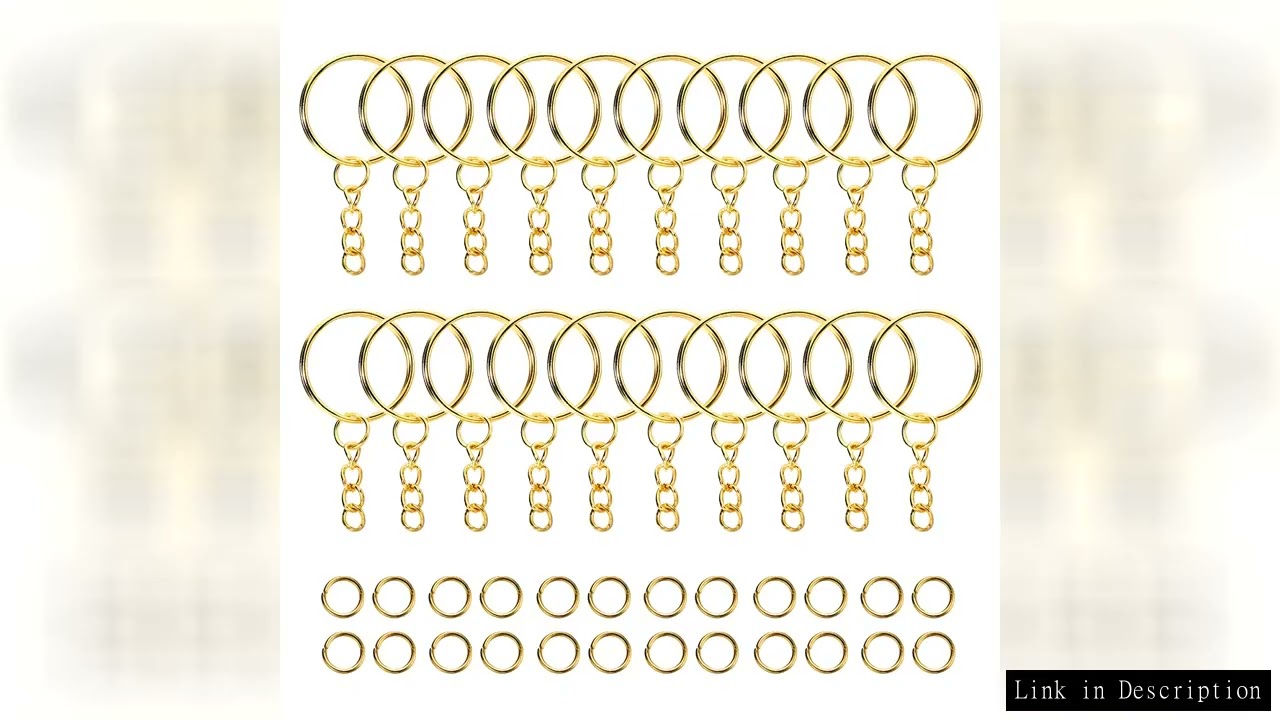 100Pcs 25mm Key Rings with 100pcs 8mm Jump Rings Connectors for DIY Keychain Lanyard Jewelry Making