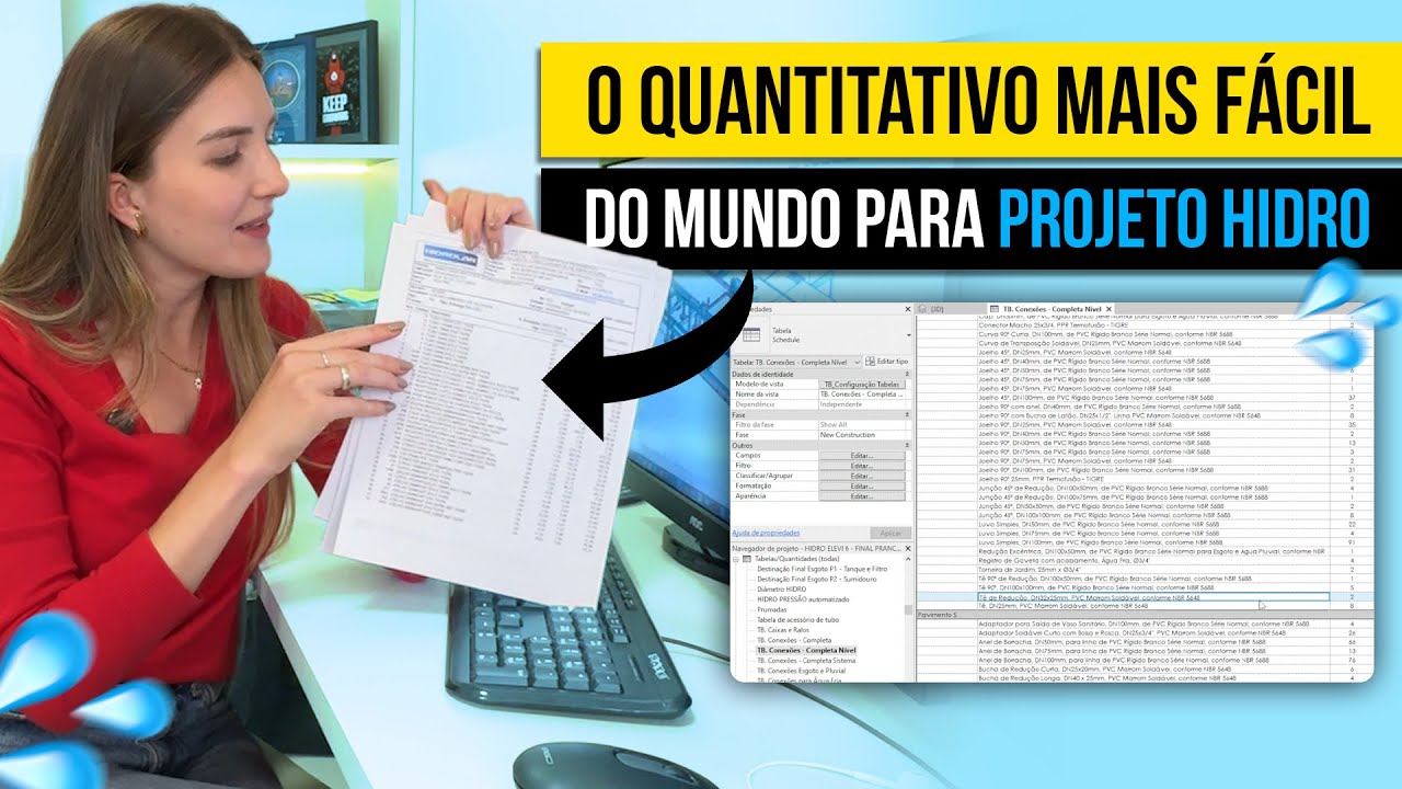 Como fazer o quantitativo de materiais do projeto hidro no REVIT