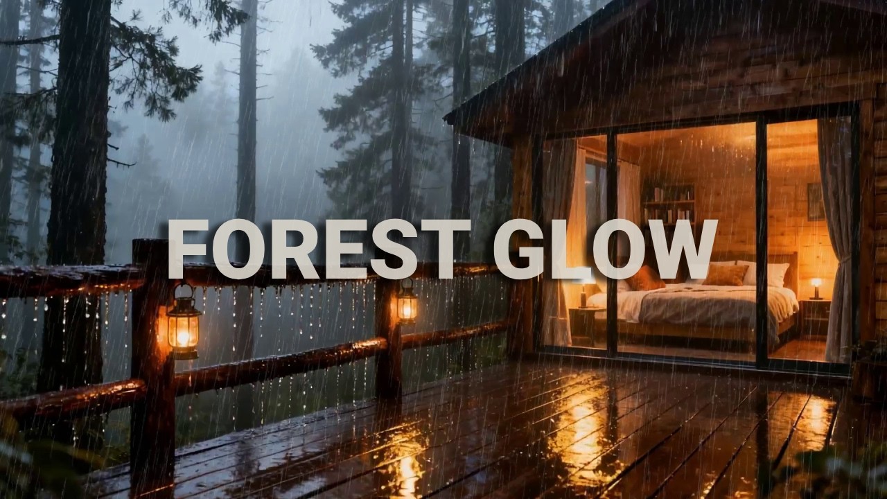 🔴 [Soul Sanctuary] Night Forest Rain on Lantern Lit Porch to Melt Away Stress Fast 🌙🌲
