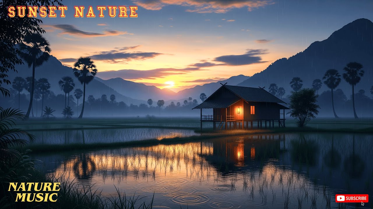 Cambodia Sunset Flute – Relaxing Sounds of Village & Countryside #RelaxingFlute