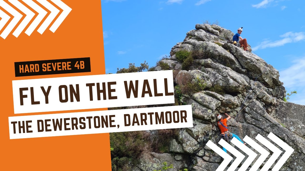 Dartmoor trad climbing - Fly on the Wall - HS 4b - The Dewerstone