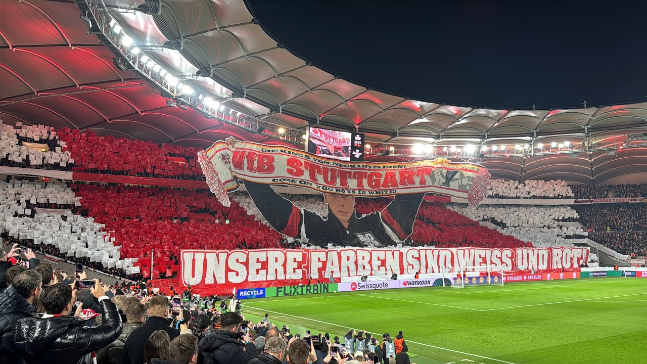 ⚪️🔴 VfB STUTTGART ULTRAS CHOREO TIFO DISPLAY vs BSC YOUNG BOYS 29.01.26 EUROPA LEAGUE #uel #ultras 