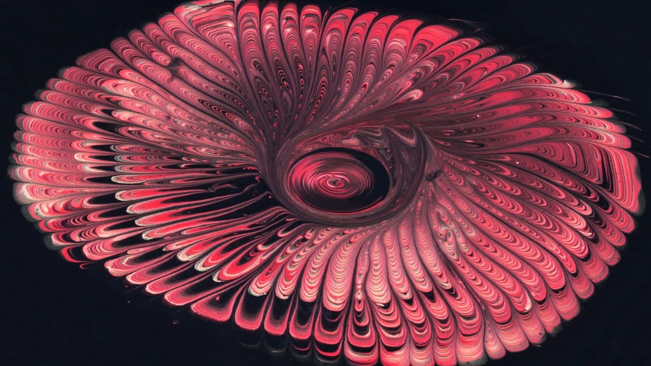 Allegra!  Gorgeous Multiple Comb Wrecks in a Red, Gold and Black Ring Pour!  Really Trippy Effects!