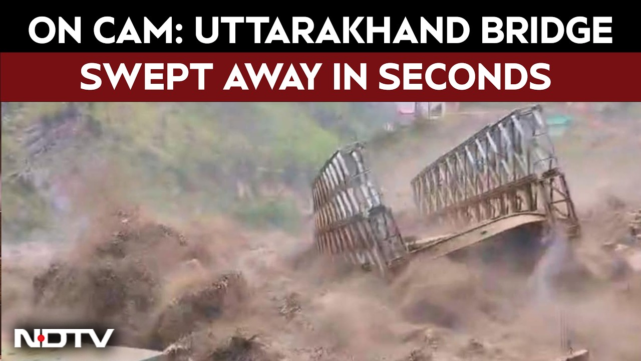 Uttarakhand Rain | On Camera, Uttarakhand Bridge Swept Away In Seconds Due To Strong Currents