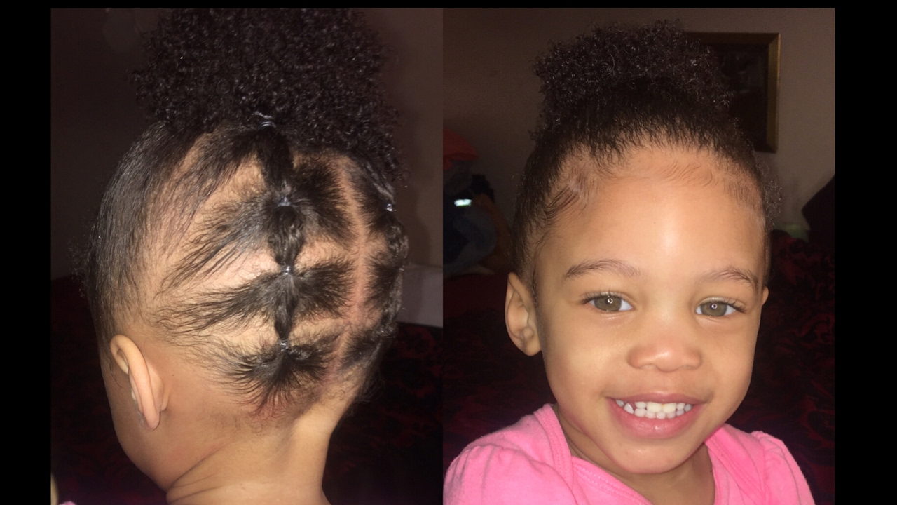 Platted Updo (w/rubberbands) | Kids Natural Hairstyles