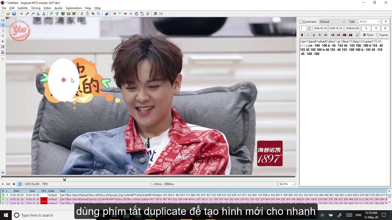 #7 [Aegisub | Typesetting] Vẽ hình trực tiếp trong Aegisub