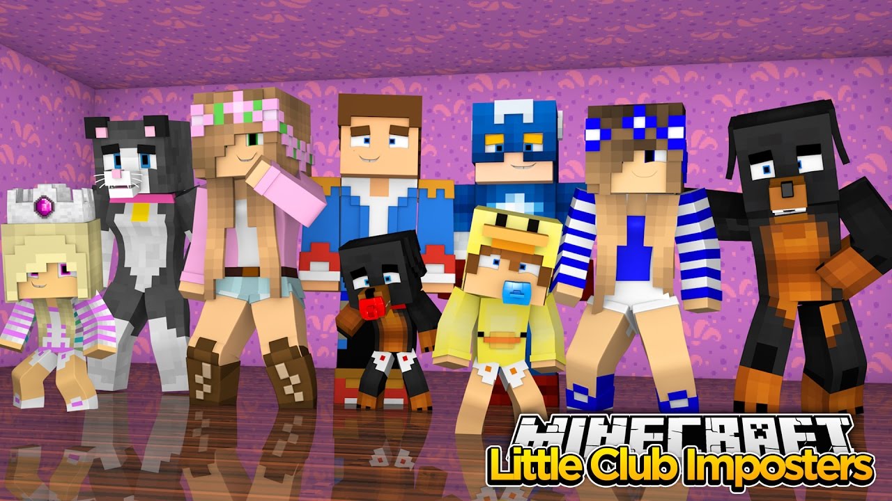 Minecraft Little Kelly : THE LITTLE CLUB IMPOSTERS!( Halloween Special)  w/Little Carly
