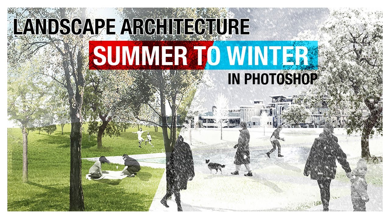 How to Create Snow in Photoshop - Summer to Winter for Architecture Rendering