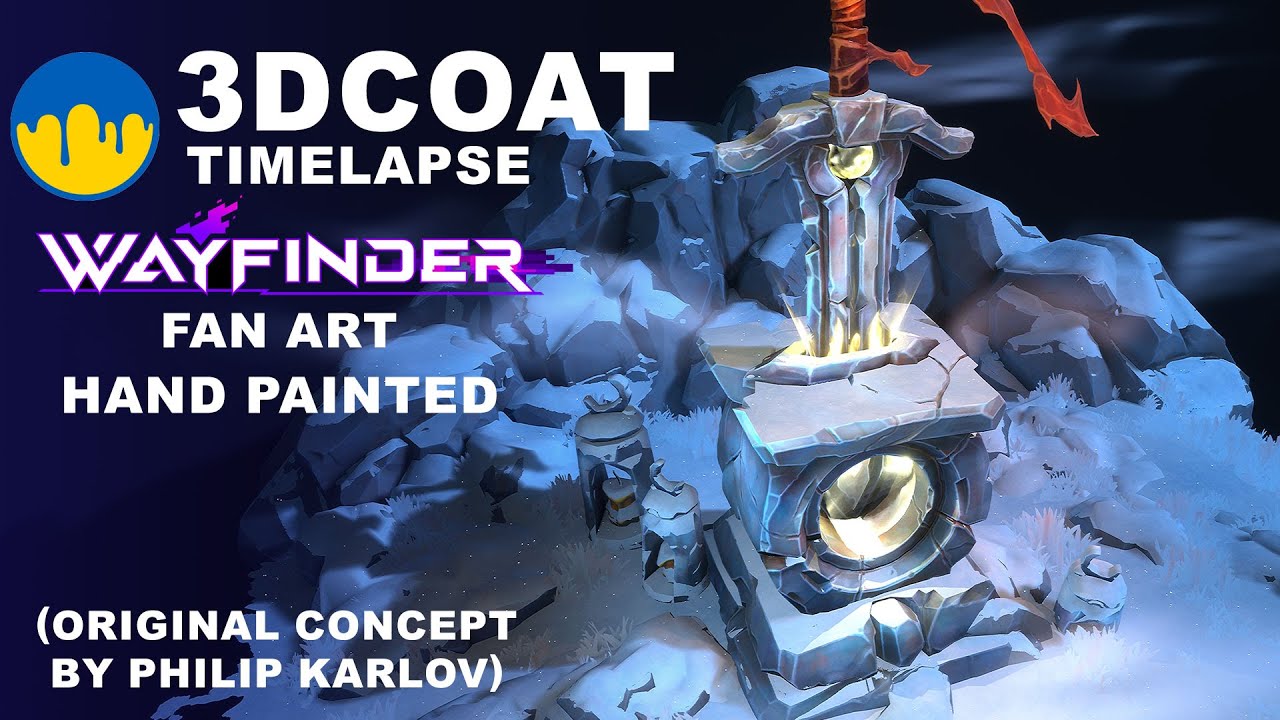 3dCoat Hand Painted Wayfinder game -  Shrine Fan Art