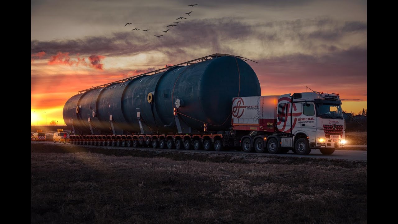 Ahola Special - One of the biggest transports on Estonian roads. Massive 300ton, H8m L60m long