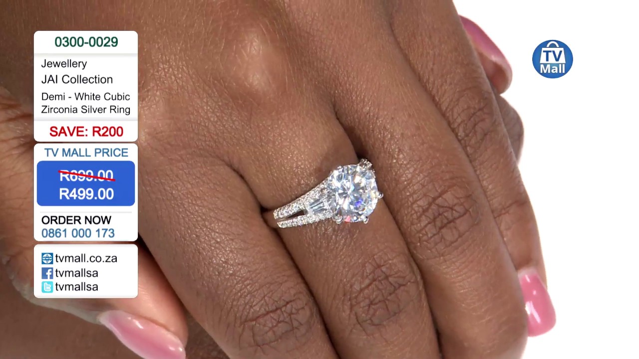 JAI JEWELLERS - Demi Round White CZ Ring :0300-0029