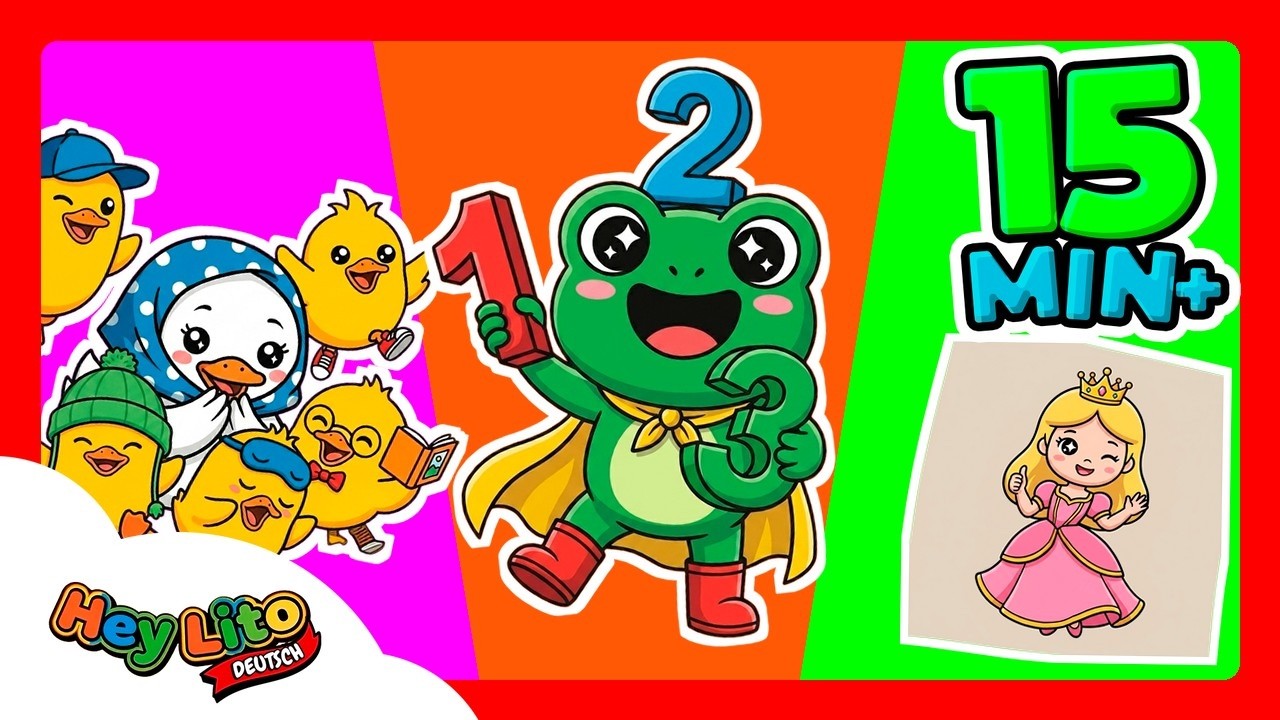 15 Min. Kinderlieder Mix 🎶 Zahlen lernen & Mitsingen | Hey Lito Deutsch