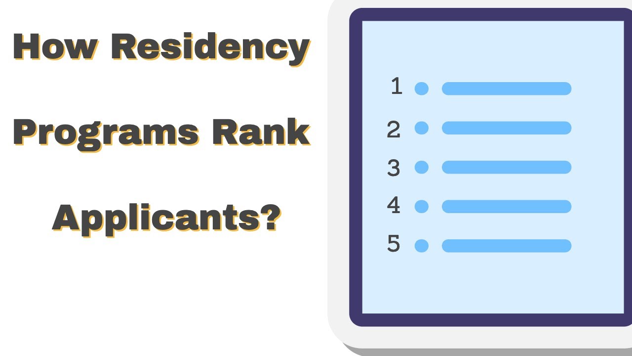 HOW RESIDENCY PROGRAMS RANK APPLICANTS?  A PD PERSPECTIVE