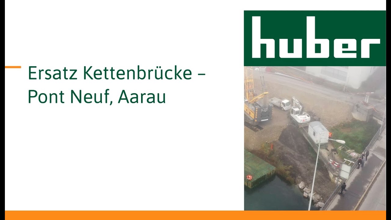 Ersatz Kettenbrücke – Pont Neuf, Aarau – Einwasserung Schwimmplattform