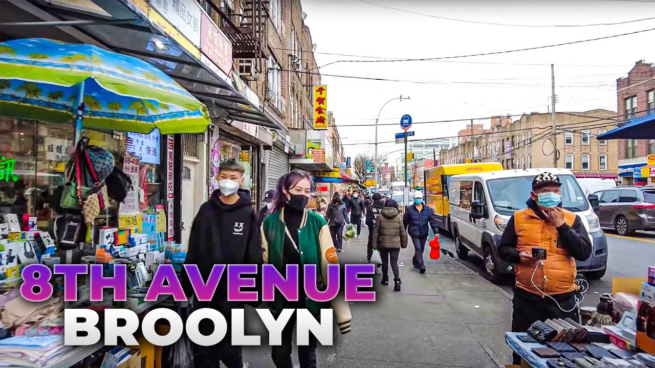 Walking NYC : 8th Avenue Brooklyn Chinatown, Sunset Park in December 2021