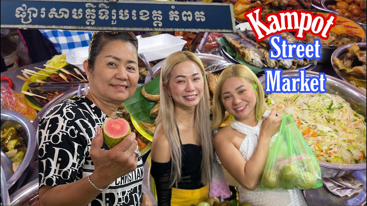 Kampot Street Market | តោះ! ដើរលេងនៅផ្សារកំពត! ចង់ដឹងអត់ថាគេលក់អ្វីខ្លះនៅទីនេះ? | 🇰🇭 (4K)