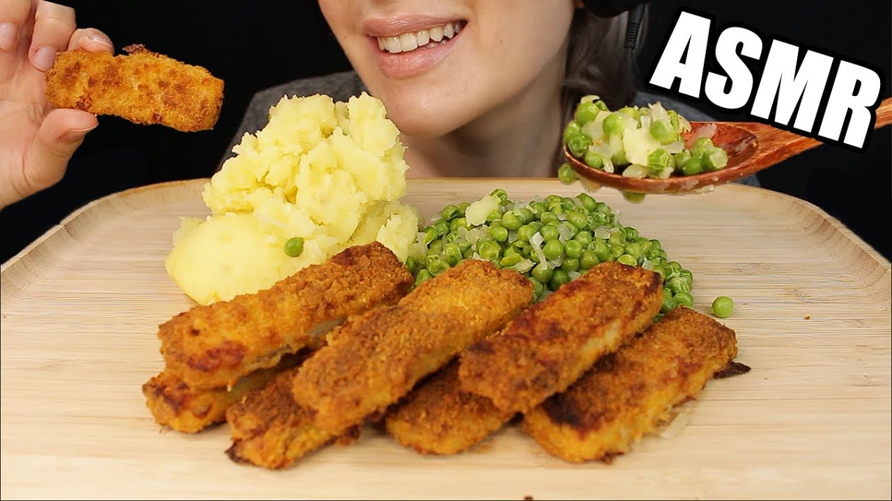 ASMR FISH FINGERS FISH STICKS + MASHED POTATOES | MUKBANG EATING SOUNDS No Talking 먹방 | Kasmia ASMR
