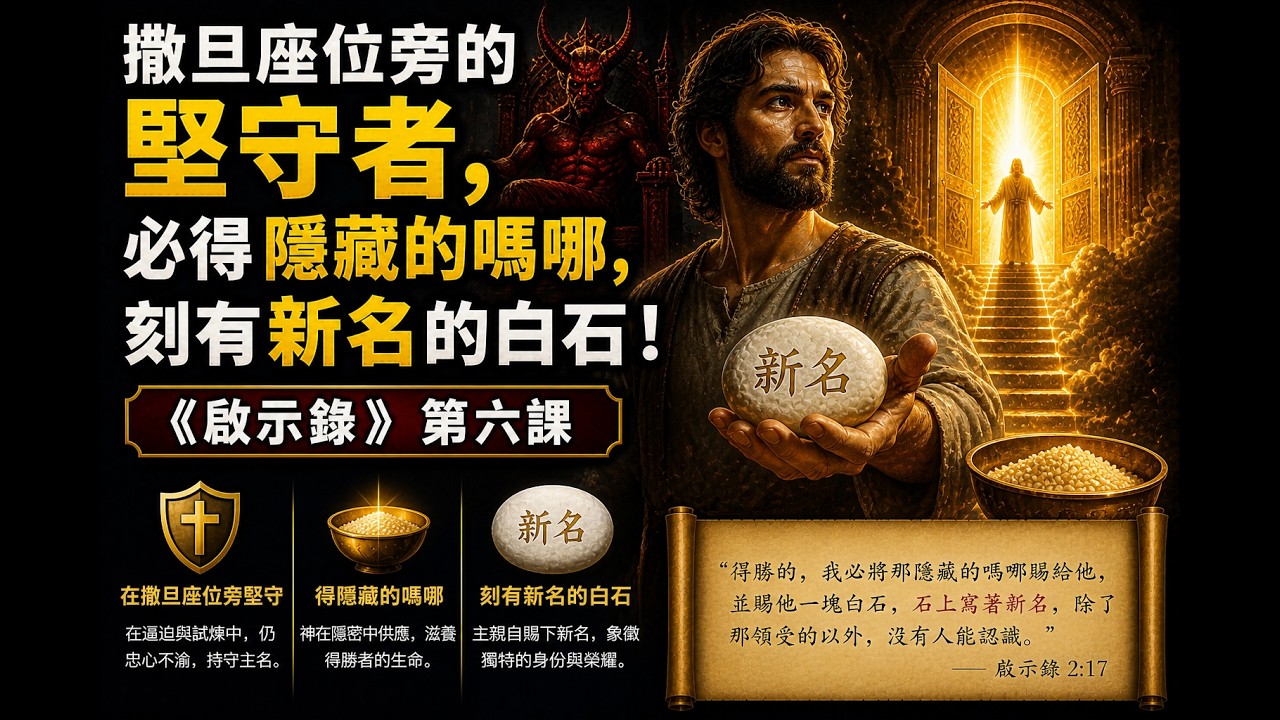 撒旦座位旁的堅守者，必得隱藏的嗎哪，刻有新名的白石！《啟示錄》查經｜孫東升牧師主講｜美東時間 2026-01-29 晚上8:00pm