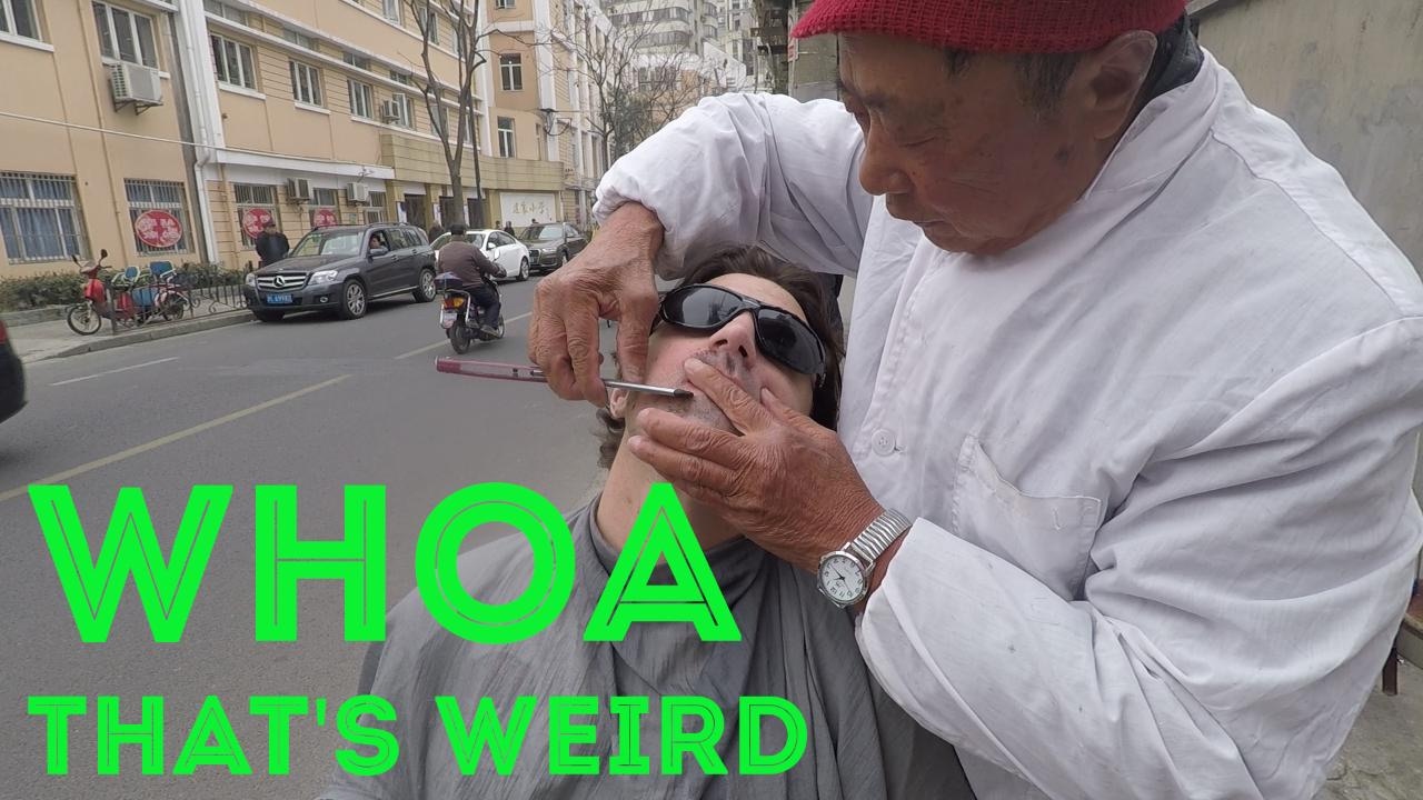 CHINESE STREET SHAVE | Whoa! That's Weird