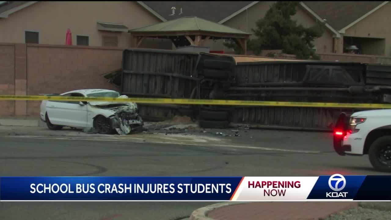 23 students were aboard school bus that rolled over in crash, Albuquerque officials say