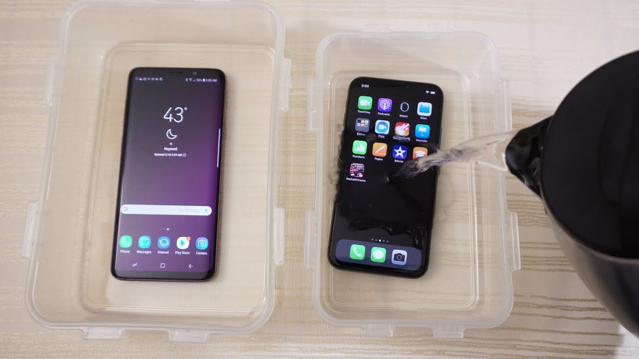 Galaxy S9 Plus против iPhone X: тест на водонепроницаемость! Действительно водонепроницаемый?
