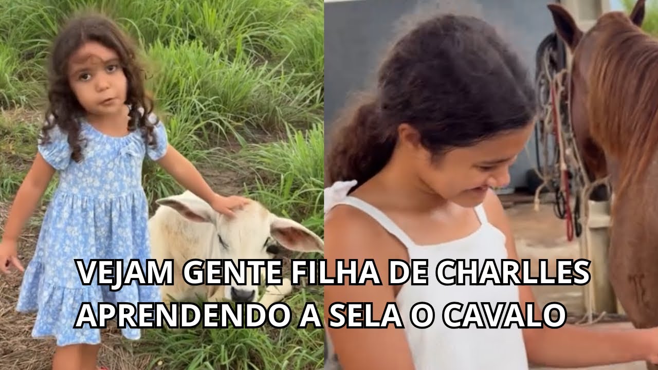 VEJAM GENTE FILHA DE CHARLLES APRENDENDO A SELA O CAVALO 
