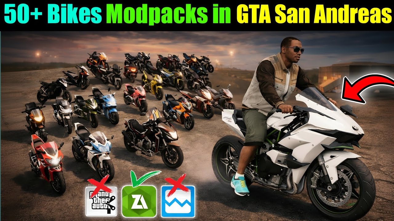 50+ Bike Mod Pack for Grand Theft Auto: San Andreas 😱😱| Easy install mod Guide!