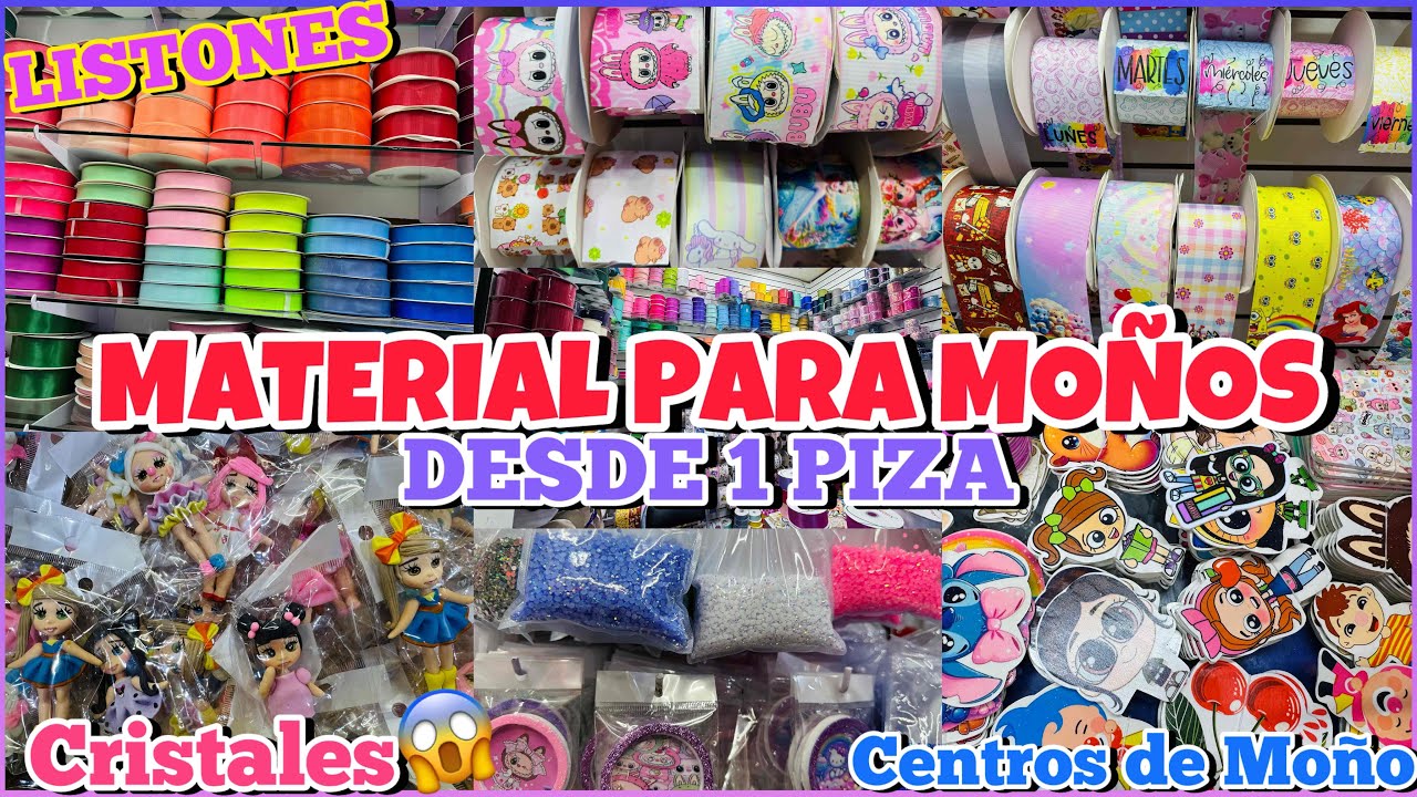 🎀MATERIAL PARA MOÑOS / LISTONES, CRISTALES, CENTROS DE MOÑO ¡PRECIOS BAJOS!🤑 / CENTRO CDMX