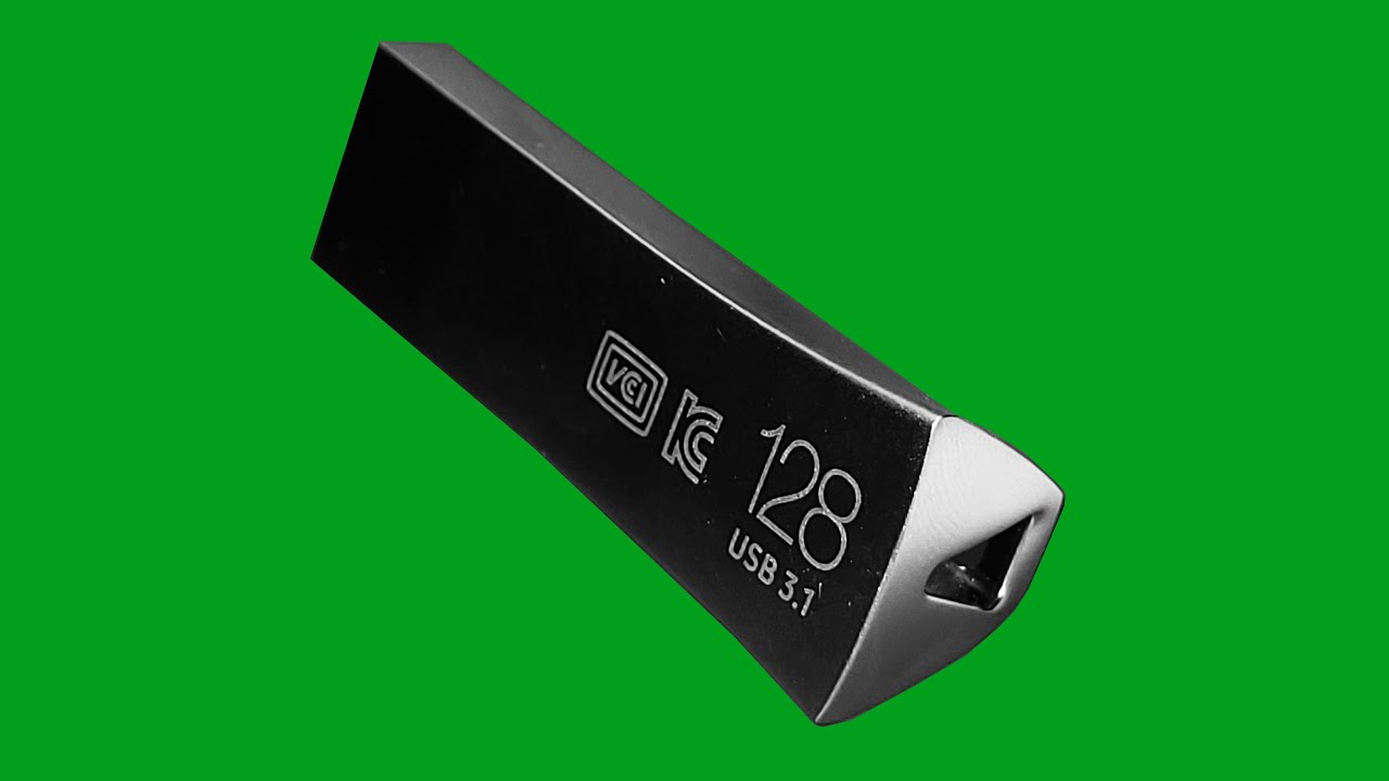 PenDrive Samsung 128GB BAR Plus Champaign Silver USB 3.1 ( MUF-128BE3 ) - Unboxing, Quick Test
