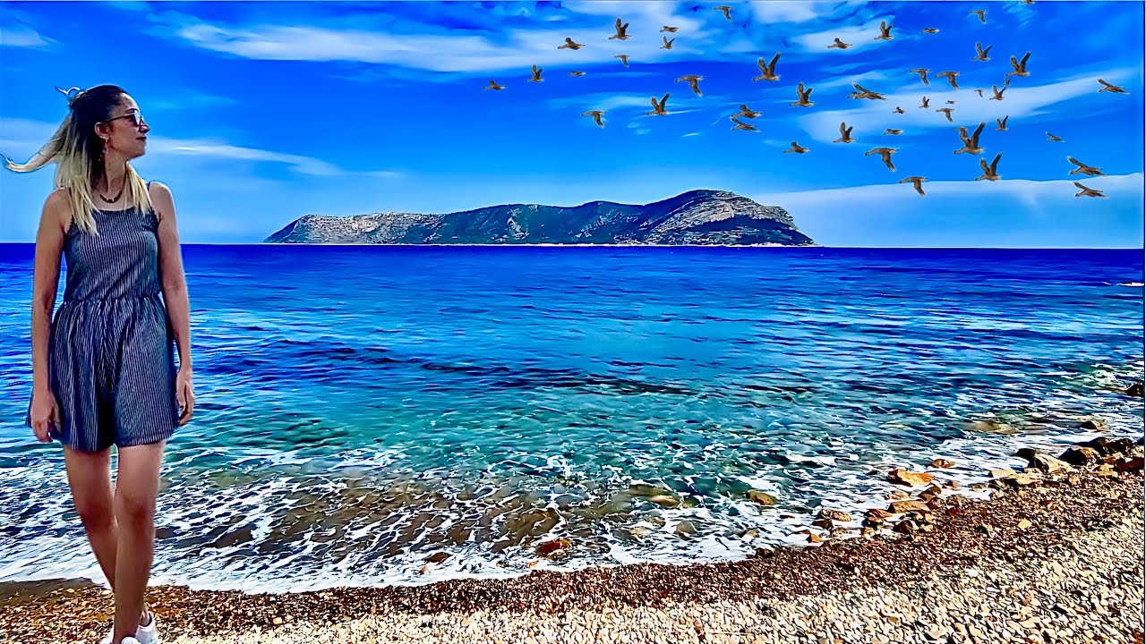 Wyspa Dana, plaża Mavikent Site, teren rekreacyjny Kargı [4K-HDR] #turcja #mersin #silifke