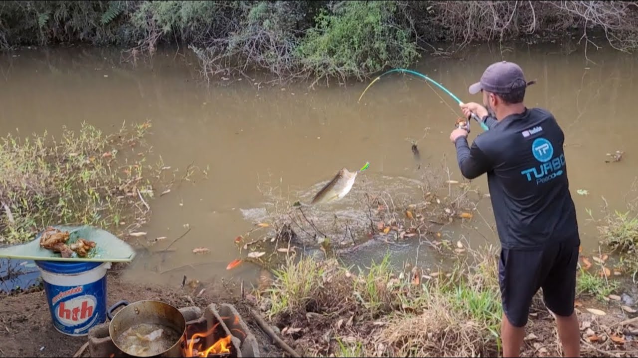 Pescamos e fritamos peixe exótico... #videosdepescaria