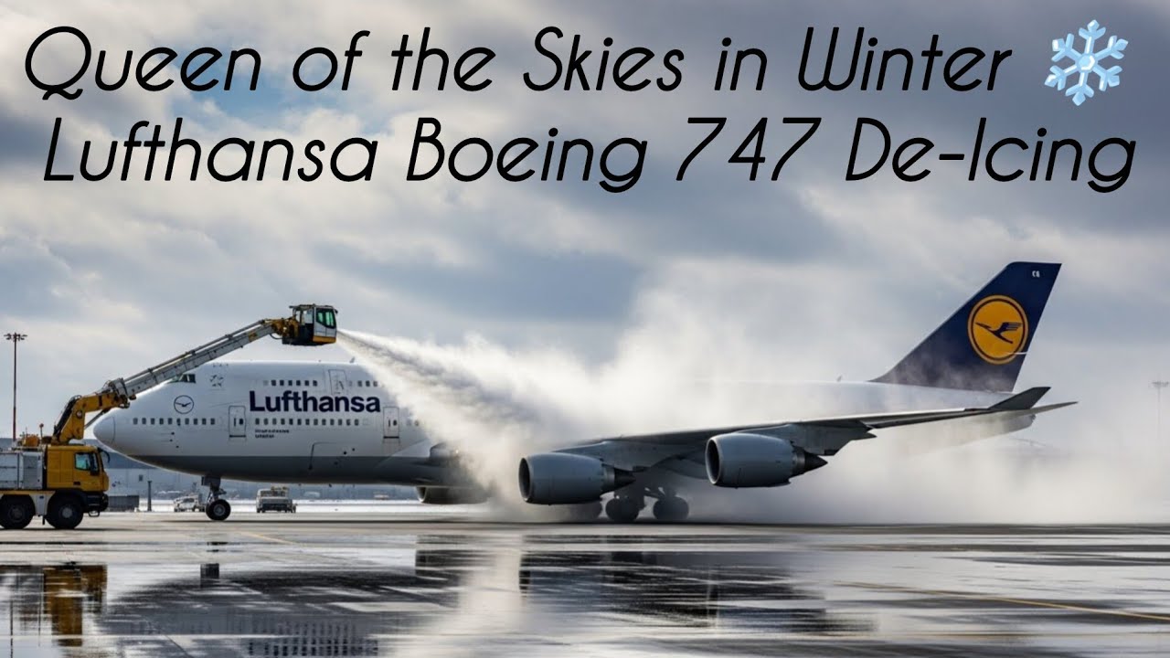 Lufthansa Boeing 747-8 De-Icing Process | Aviation Winter Safety