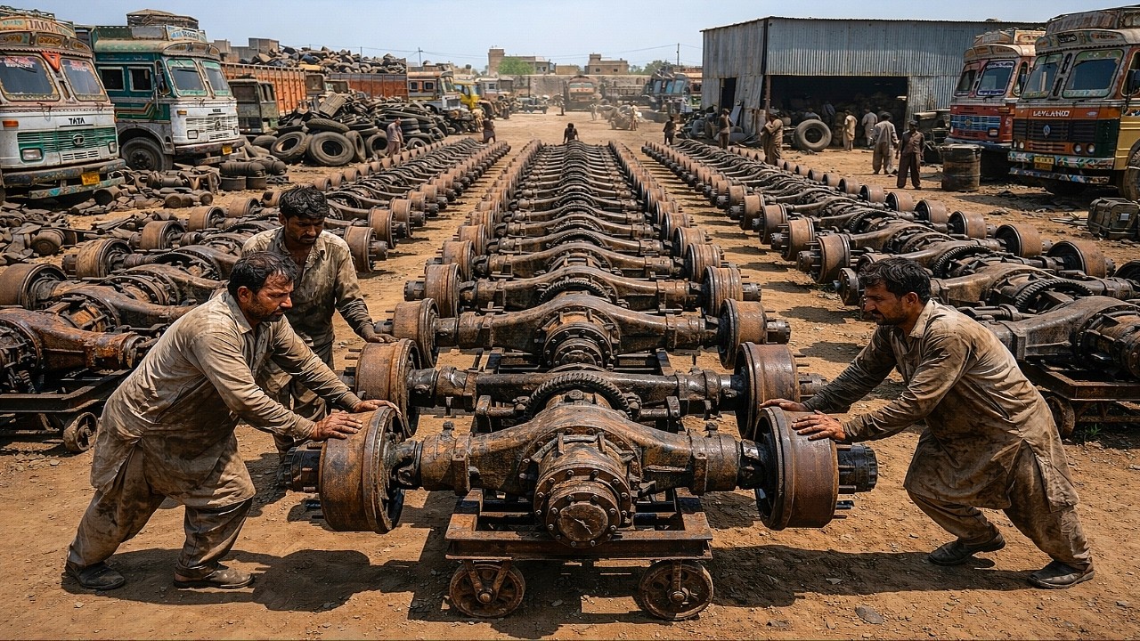 Extreme Challenges of Pakistani Mechanics Repairing Broken Axles
