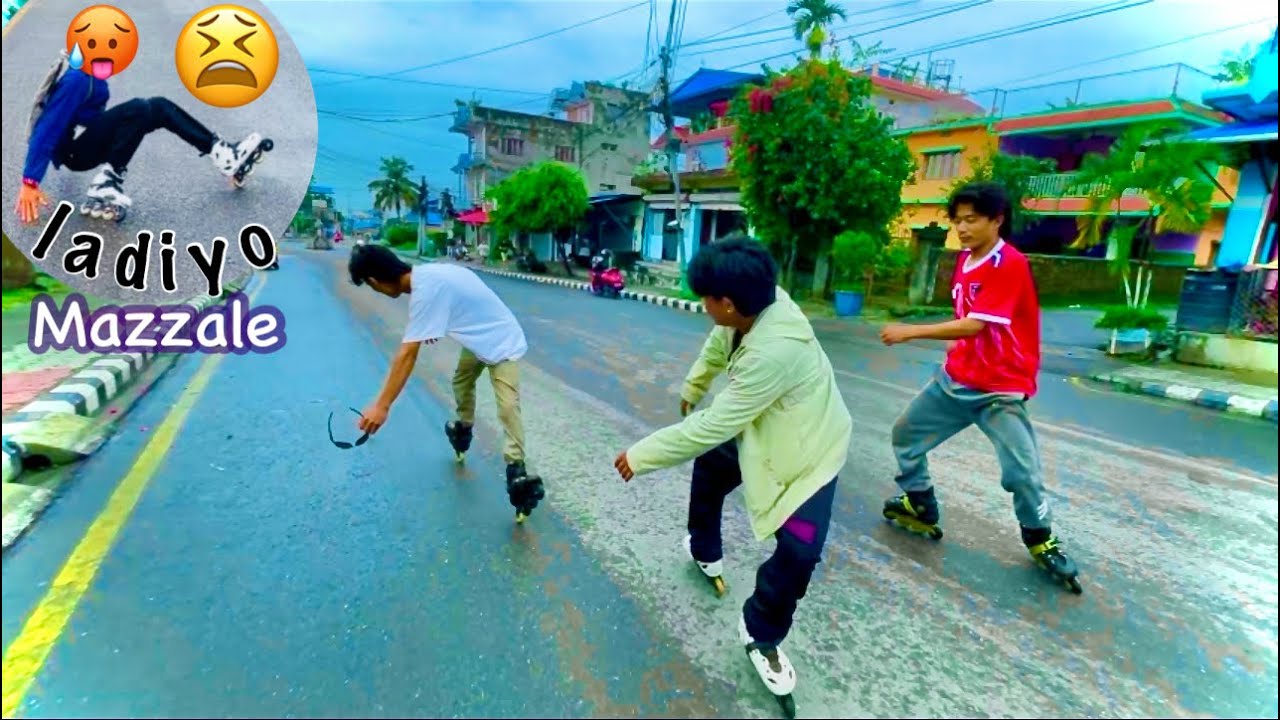skate vlog on the road of dharan | full entertainment while playing skating🤗😜