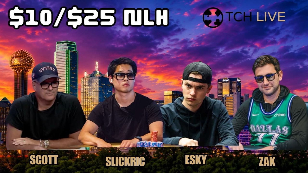LIVE POKER | $10/$25 No Limit Hold'em Cash Game | TCHLIVE Dallas