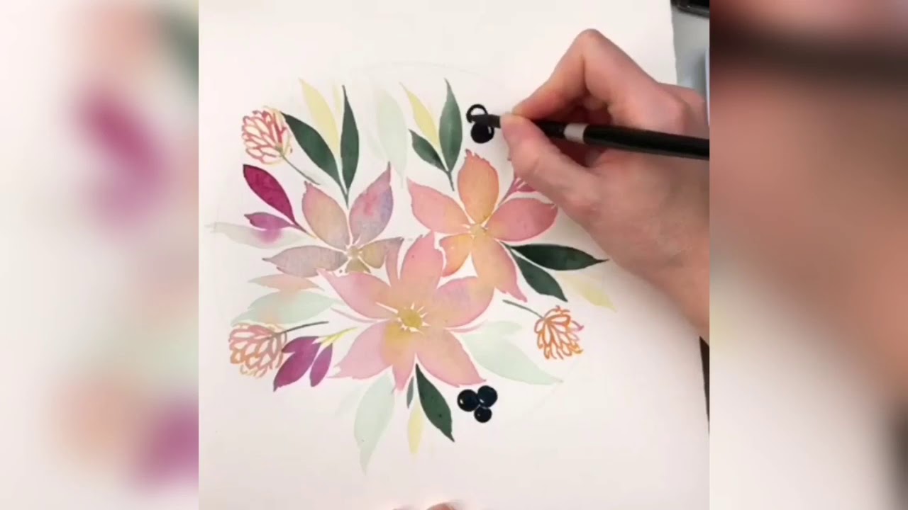 🆕 diy watercolour painting ideas الرسم بالصباغة المائية 2020 فيديو