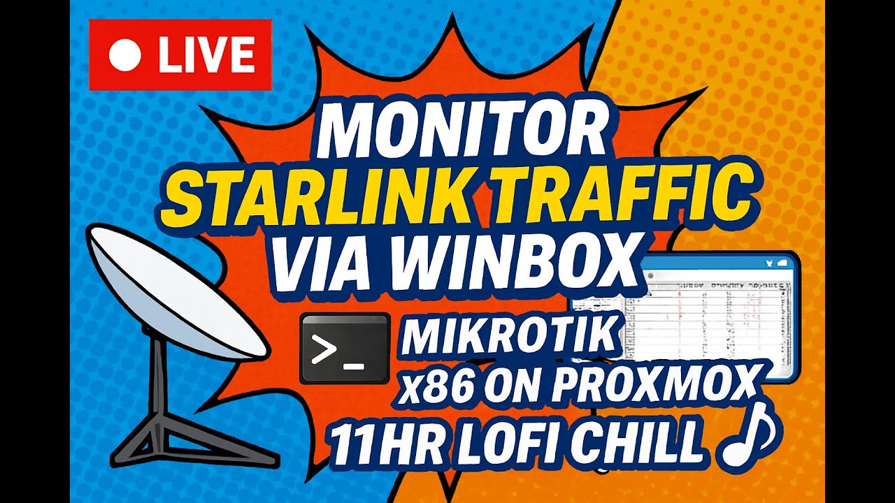 Starlink Traffic Monitor via Winbox | MikroTik x86 on Proxmox + 11hr Lofi Chill