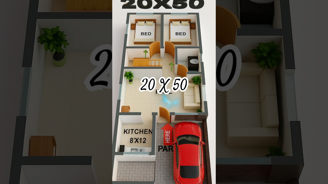 20x50 home plan | 20by50 Home plan | 20into50 ghar ka naksha | #gharkanaksha #floorplan #viral