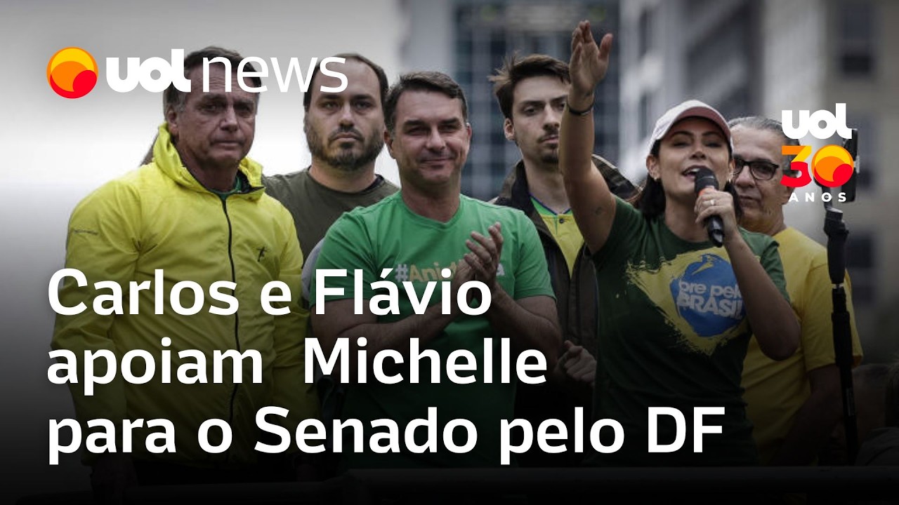 Carlos e Flávio Bolsonaro dizem que Michelle deve ser candidata ao Senado pelo DF