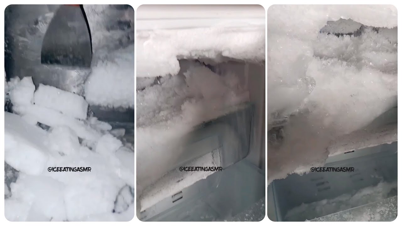 [ASMR] HUGE FREEZER FROST & ICE SCRAPING & ONLY FREEZER FROST ICE EATING VIDEOS (DELICIOUS 🤤🤍💧)